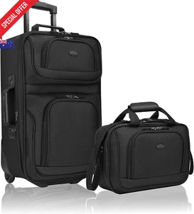 Rio 20" Carry-On Luggage Set – Black, Softside Expandable 2-Wheel Suitcase - Picture 1 of 12