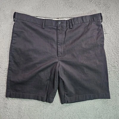 Lands' End Chino 短裤男式 44 x 8.5 码平前传统版型黑色 — 第 1/4 张图片