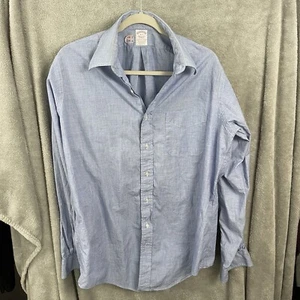 Camisa Brooks Brothers Para Hombres 16-5 Azul Abotonada Manga Larga Fabricantes Hecha en EE. UU. - Imagen 1 de 6