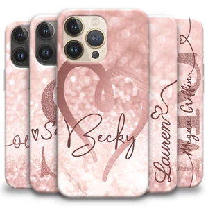 PERSONALISIERTE BRAUNE NAMEN TELEFONHÜLLE SCHMALE COVER FÜR IPHONE 12 13 PRO MAX 11 XR 14 - Bild 1 von 25