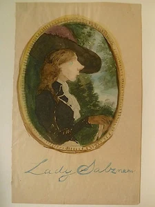 Lady Salzmann, Alexander Gustav von Salzmann, Original Aquarell, - Bild 1 von 1