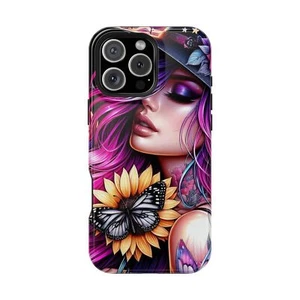 Lebendige Blumen Handyhülle, Boho Chic Geschenk, schlagfeste Hülle, Unikat [...] - Bild 1 von 53