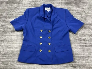 Executive Collection Jacket Womens 16 Blue Short Sleeve Polyester Lined Career - Picture 1 of 13