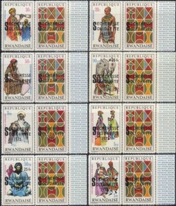 Rwanda 1975 Drought Relief Fund/Costumes/Clothes/Surcharge 8v + labels (n22230u) - Picture 1 of 1