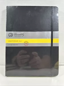 Piccadilly Notebook Black Large Graph Lined 250 Pages Inner Pocket New Sealed - Picture 1 of 6