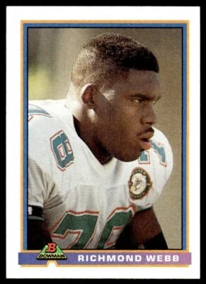 1991 Bowman #296 Richmond Webb - Miami Dolphins - Image 1 of 2