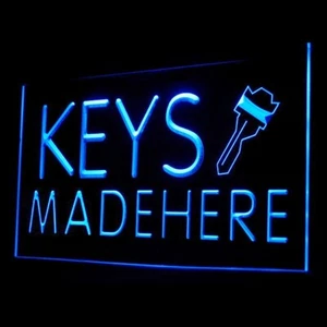190058 Keys Made Here Car Key House Office Locksmiths Display Neon Sign - Picture 1 of 7