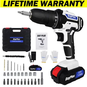 21V Cordless Drill Set Driver Screwdriver Kit Combi Lithium Ion Battery Charger - Picture 1 of 25