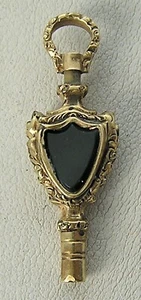 Antique Victorian Ornate Gold Shield Shape Gemstones Pocket Watch Winding Key 52 - Picture 1 of 7