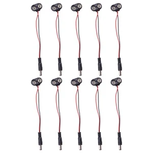 Convenient 9V Battery Snap Power Cable for Power Adapter Replacement 10 Pack - Picture 1 of 13