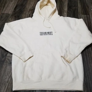 Taylor Swift Hoodie Womens Large Ivory Eras Tour Pullover (Stained Sleeve) - Picture 1 of 17