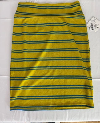 Falda recta lápiz Lularoe Cassie rayas amarillas y azules XL NUEVA CON ETIQUETAS 16/18 Foto 1 de 4