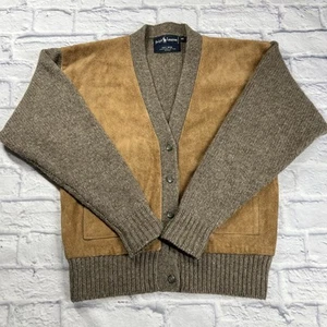 Ralph Lauren Herren Strickjacke Pullover Wolle Wildleder Medium *Beschreibung lesen* - Bild 1 von 10