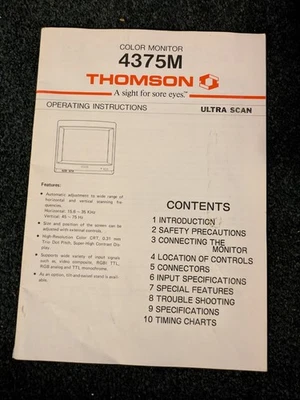 Monitor Thomson Color 4375M instrucciones de funcionamiento Ultra Scan Foto 1 de 4