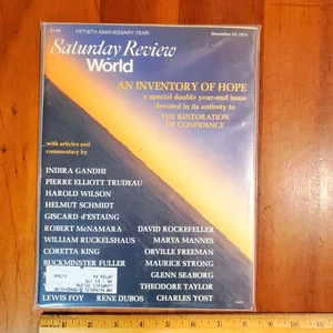 Saturday Review World Magazine December 14 1974 50th Anniv Rockefeller Gandhi - Imagen 1 de 11