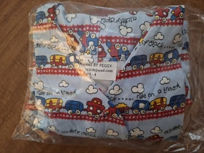 Pijama de franela tren coche para niños talla pequeña (3-4) NO IGNÍFUGO Foto 1 de 2