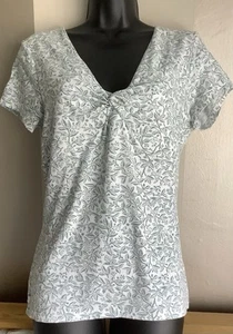 Laura Ashley Green Floral Stretch Top Size 12 - Picture 1 of 7