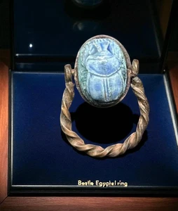 Ancient Egyptian Antiques Scarab Beetle Ring Statue - Rare Amulet of Protection - Picture 1 of 9