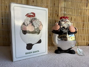 Vtg Dept 56 “BIKER SANTA” Shiny Big Belly, Born To Be Wild, Beer, Chains, w/Box - Picture 1 of 19