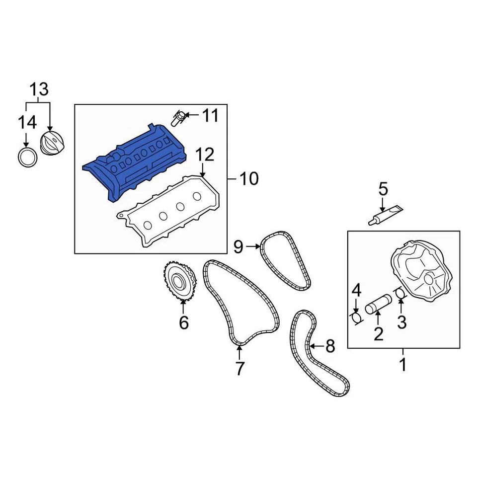 For Volkswagen Touareg 2007-2009 Volkswagen 079103471AT Left Engine Valve Cover Foto 1 de 1