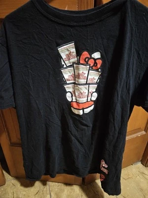 Hello Kitty X Cup Fideos Mujer Top L Camisa Negra Comer Más Fideos Logo Foto 1 de 3