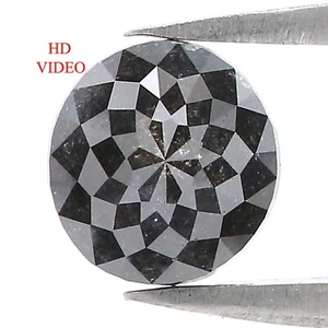 1.34 CT Natural Loose Round Shape Diamond 6.50 MM Salt And Pepper Diamond NQ8073 - Picture 1 of 8