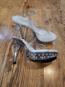 Fabulicious 5" Women’s Heels, Clr/Diamond Size US Women's 8 - Picture 1 of 5