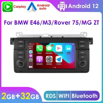 Apple Carplay Android 12 Car Stereo Radio GPS Navi 32GB For BMW E46 M3 2000-2006 - Image 1 of 4