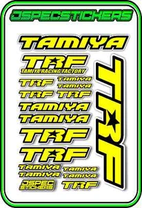 TRF TAMIYA RC STICKER REMOTE CONTROL STICKERS 418 RACING MODEL A5 R/C YEL BLACK - Picture 1 of 8