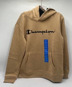 Champion Youth Heritage Logo Fleece Pull On Hoodie Multiple Sizes Khaki - Picture 1 of 19