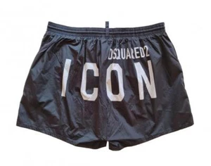 DSQUARED Herren kurzer Boxer-Badeanzug Badeshorts D7B643950.018 ICON schwarz - Imagen 1 de 1
