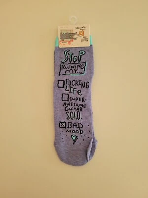 Blue Q Ankle Women's Ankle Socks Stop Ruining My Bad Mood whimsical dorm school - Image 1 of 2