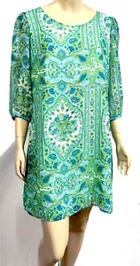 Nuevo con etiquetas Vestido recto bufanda vintage verde Ana Mod L - Imagen 1 de 4