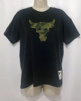 Under Armour Project Rock Women's Bull Short Sleeve  Shirt Multiple Size Black - Image 1 of 4