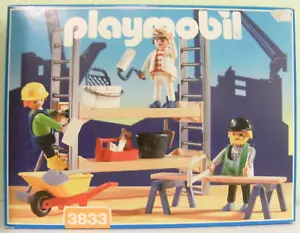 Playmobil Baugerüst mit Handwerkern 3833 Neu & OVP Anstreicher Zimmerer Maurer - Bild 1 von 2