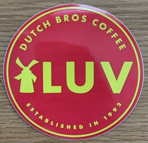 SELTEN Dutch Bros. LUV rot/gelb Aufkleber Aufkleber 2018 - Bild 1 von 4
