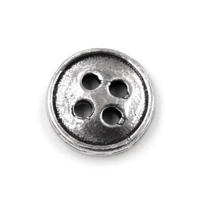 Bottone Rotondo in Argento Brunito  - Immagine 1 di 2