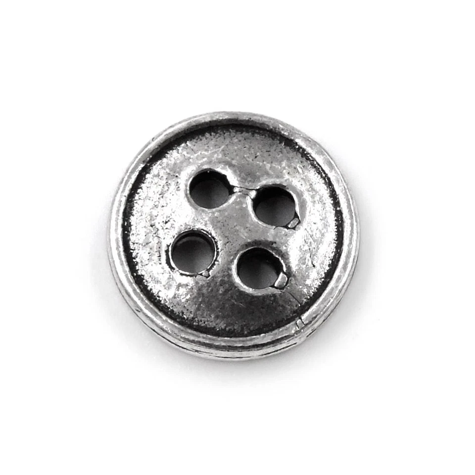 Bottone Rotondo in Argento Brunito  - Immagine 1 di 2