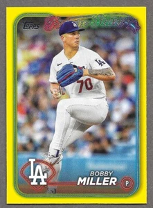 2024 Topps Series 1 YELLOW PARALLEL #115 Bobby Miller Dodgers Future Star - Bild 1 von 2