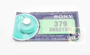 Blister 5 Pile Sony batterie orologio SR521 379 Telecomando Elettronica Orologi - Foto 1 di 2