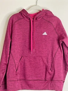 Adidas Hoodie Long Sleeve Sweatshirt Violet Pink Fuchsia Youth Medium 12-14 - Picture 1 of 11