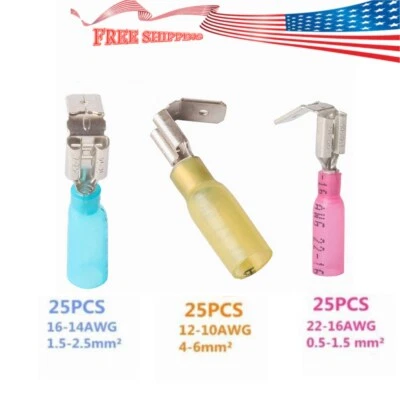 AWG22-10 Gauge Electrical Wire Terminal 75Pcs Heat Shrink Piggy Back Connectors - Image 1 of 4