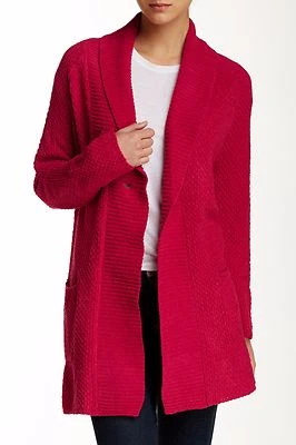 NUEVO Lucky Brand Felpa Texturizada Bata Damas S/M Salón Suéter Rojo $68 RV Suave  Foto 1 de 2