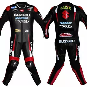 SUZUKI ECSTAR MOTORBIKE MOTORCYCLE RACING SPORTS COWHIDE LEATHER SUIT - Picture 1 of 6