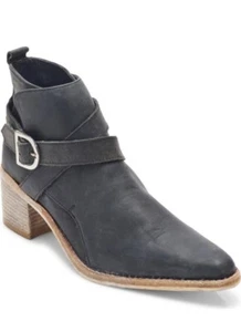 Free People Women's Back Loop Western Ankle Boots Black Washed EU 36 Size 6 US - Picture 1 of 7