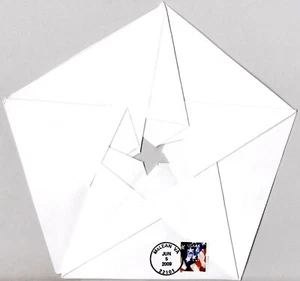 PATRIOTIC RED WHITE & BLUE UNITED STATES FLAG NAKANO PERFINS FDC ORIGAMI !! - Picture 1 of 1