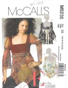 Top acampanado ajustado con patrón de costura McCall's sin cortar M5235 Misses talla 12-14-16-18-20 - Imagen 1 de 2
