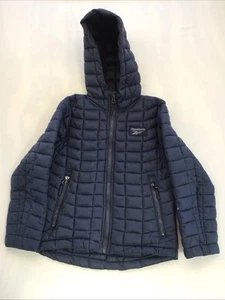 Reebok Hooded Puffer Jacket Dark Blue Kids Size 5/6 - Picture 1 of 6