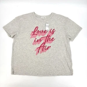 Maurices Shirt Damen 0X Kurzarm Grau "Love Is In The Air" Grafik-T Neu! - Bild 1 von 8