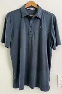 Travis Mathew Classic Solid Short Sleeve Polo Shirt Men’s Sz L Blue Golf EUC - Picture 1 of 23